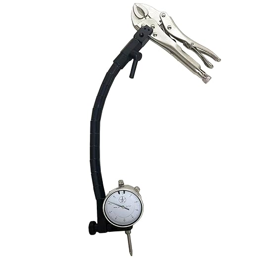 Disc Brake and Rotor/Ball Joint Gage Set, MFQNENLK 0-1"/0.001" Indicator with 360 Deg Flexible Arm & 7 in Locking Pliers, 0.001'' Precision Automotive Dial Indicator Brake Runout Gauge Measuring Tool