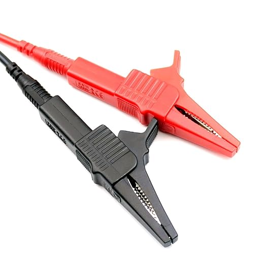 4Pcs Alligator Clip Test Lead Kit 14 AWG Heavy-Duty 4mm Banana Plug Replacement Leads,Silicone Jumpire Wires for Multimeter Meter Electrical Testing 3 Feet