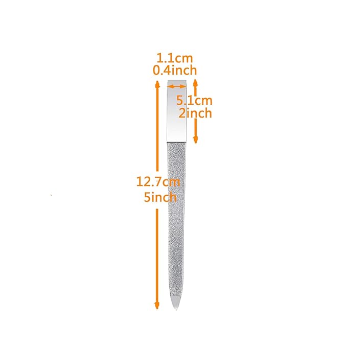 1 PCS Diamond Nail File Double Sided Metal Fingernail Manicure Files for Polish Nail, Removes Nail Ridges 5 Inches