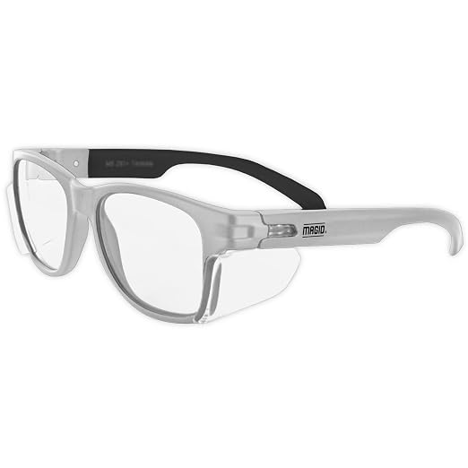 MAGID Y50 Safety Glasses for Construction | White Frame — 1 Pair, ANSI Z87.1+ by MagidGloveSafety