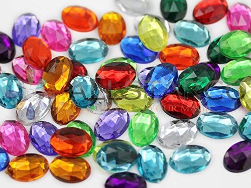 40x30mm Large Flat Back Oval Acrylic Rhinestones Cosplay Costume Gems Plastic - Image 8