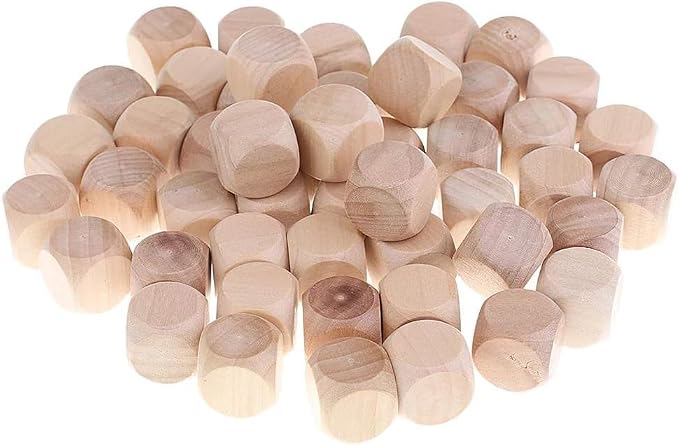 10 Pcs Wooden Dice, 6 Sided Blank Dice Round Corner Cube DIY Graffiti Crafts - Image 4