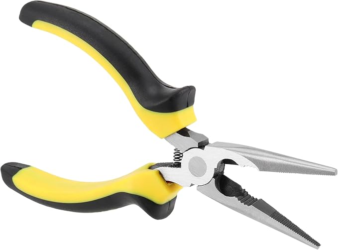 SINJEUN 15 Pack 6 Inch Needle Nose Pliers, Long Needle Nose Pliers with Wire Cutter, Insulated Handle Side Cutting Long Nose Pliers for Cutting and Bending Wire