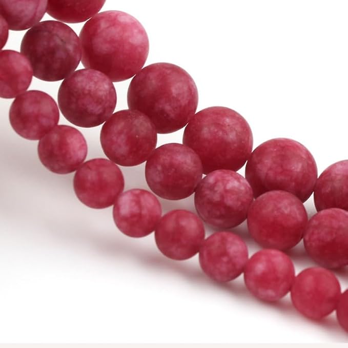 36pcs Natural Matte Red Gemstone Beads，10mm Frosted Round Loose Stone Beads - Image 5