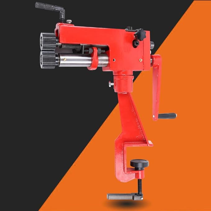 Manual Roll Bender,7'' Sheet Metal Bead Roller,Rotary Steel Bending Bender Manual Tool with 6 Die Sets