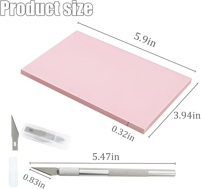 5 Pack Rectangular Rubber Stamp Carving 4x6 Linoleum Blocks - Image 2