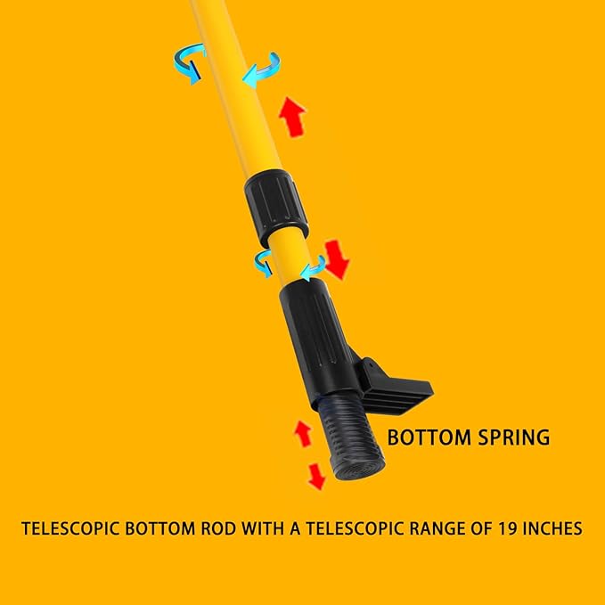 Laser Level Pole with Tripod, 13.8 Ft./4.2M Telescoping Pole&3.9 foot/1.2M retractable tripod,With 5/8&1/4 interface screws (6.25 inches/2.36 inches) thread for Rotary and Line Lasers