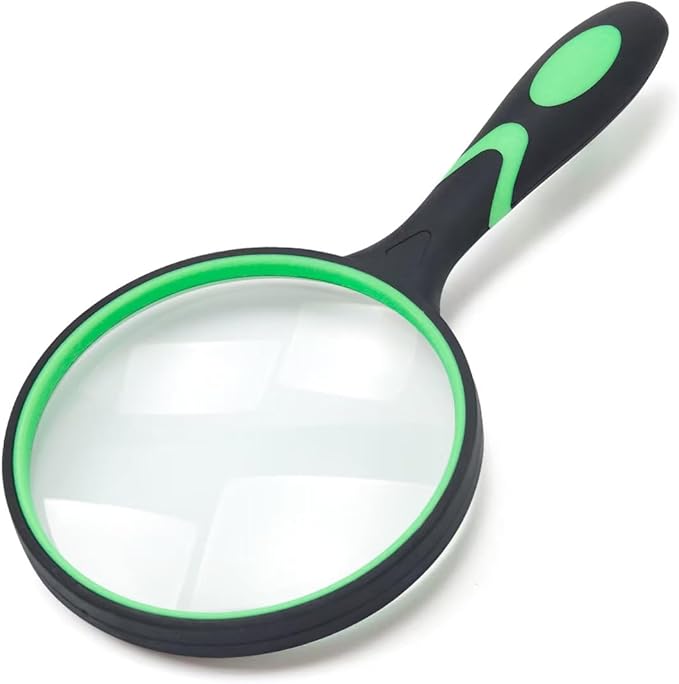 Large Magnifying Glass 5X Handheld Reading Magnifier by GYANDULY