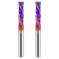2PCS Up & Down Cut Spiral Router Bit 1/4 Inch Shank 1/4 Inch Cutting Diameter, Coating CNC Router Bits End Mill for Wood Cutting, Slot Mortise, Engraving