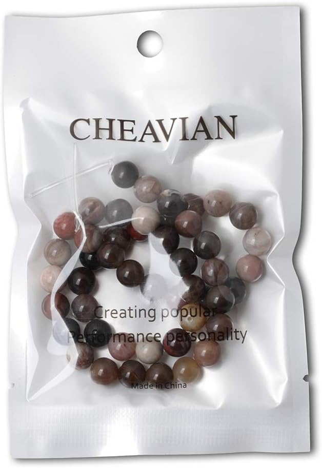 45PCS 8mm Natural Silicified Wood Jade Gemstone Round Loose Beads - Image 5