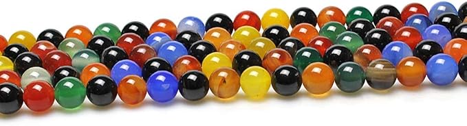 MJDCB Natural Stone Beads Colorful Agate Round Loose Beads - Image 4
