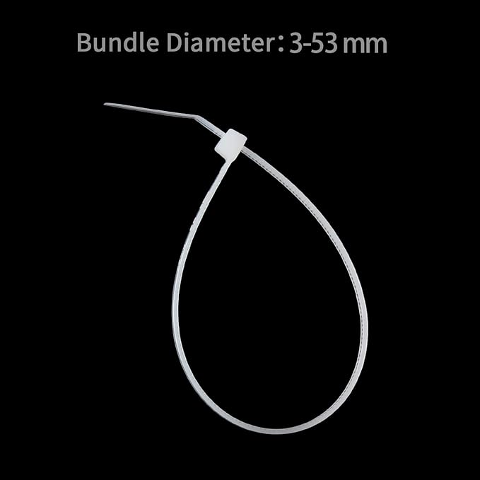 XINGO 1000 PCS 8 inch White Cable Zip Ties, 18lb Strength, Small Tie Wraps Self-Locking Nylon Zip Ties for Indoor and Outdoor Use