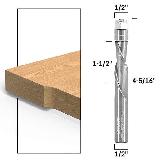 YONICO Solid Carbide Flush Trim Router Bit Spiral 1/2-Inch Down-Cut 1/2-Inch Shank 32200-SC