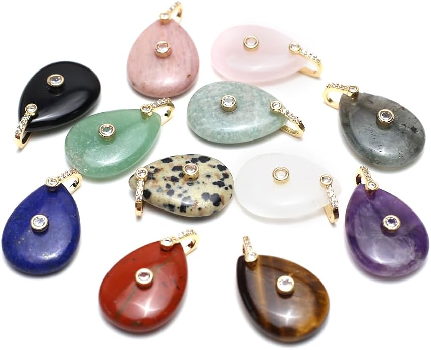 LE SKY Natural Stone Pendants Healing Crystal Gemstones by LE+SKY