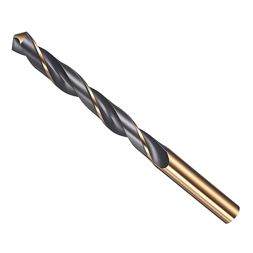 Drill Bit, 10.5mm Cutting Diameter, 4341 HSS Gold and Black 118° Cutting Angle Number Jobber Bits - (Applications: for Drilling Soft Metal Plastic Wood), 1-Pieces