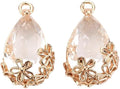 FASHEWELRY 50Pcs Faceted Teardrop Glass Charms Transparent Crystal Drop Pendants by FASHEWELRY