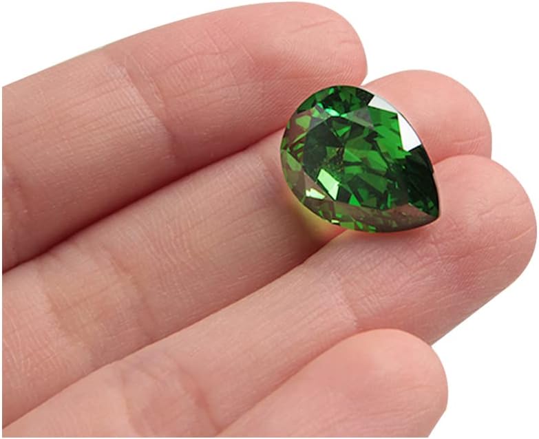 Comimark 1PCS Green Drop Shape Cut Emerald Loose Gemstone by Comimark