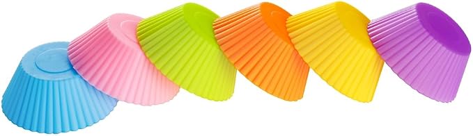 Mini Silicone Muffin Cups, 24 Pack Reusable Cupcake Molds, Plum Blossom | - Image 4