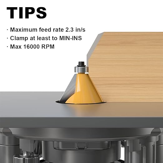 30 Degree Chamfer Router Bit with 1 Inch Cutting Length,1/2 Inch Shank Carbide Edge Forming Bevel Router Bit with Bearing, Chamfer Bit Miter Angle Milling Cutters Tool