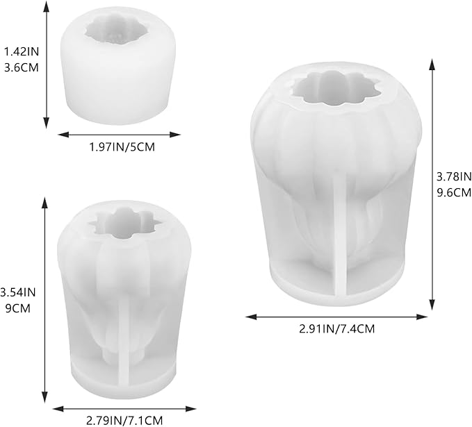 3PCS 3D Pumpkin Silicone Mold, Halloween Thanksgiving Multi Craft Casting | 3D - Image 2
