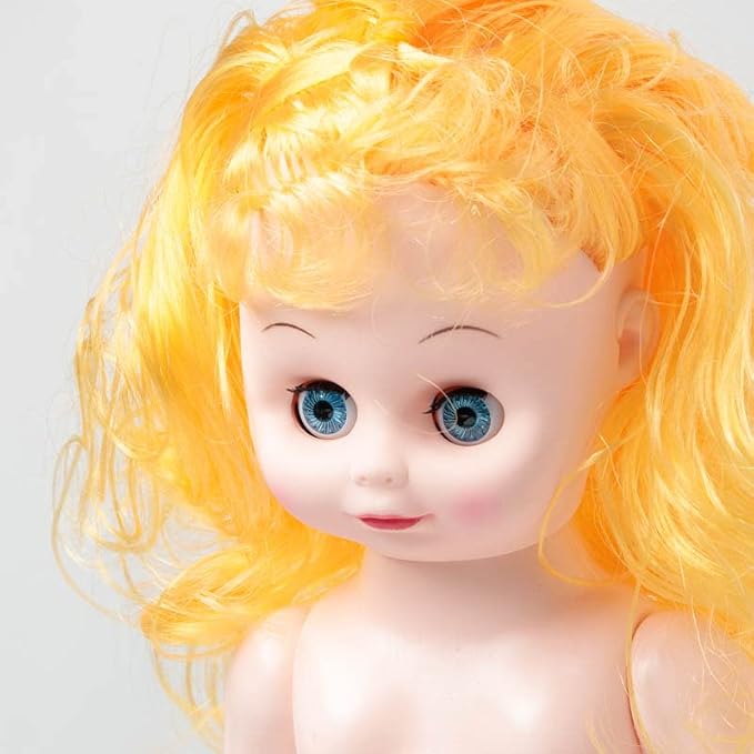 3 Golden Blonde Full‑Body Dolls – Plastic Craft Doll Models - Image 3