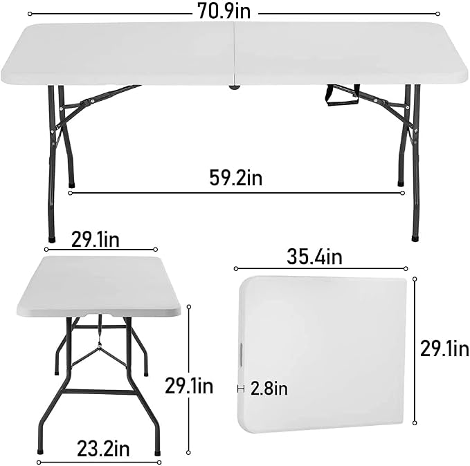 FDW Folding Half Portable Foldable Table - Image 3