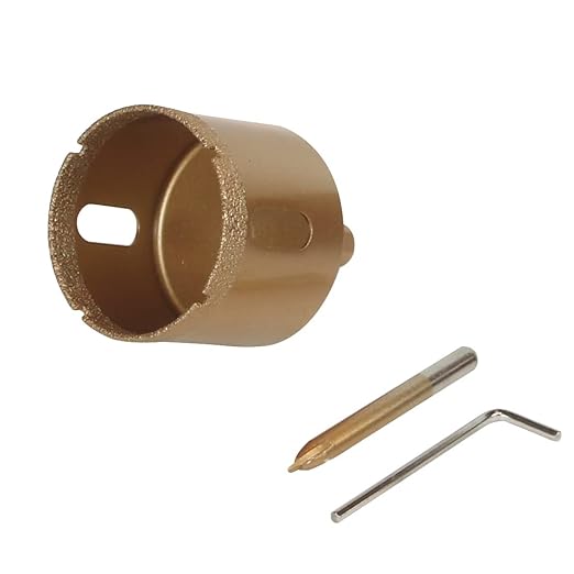 Brazed Diamond 2 inch Hole Saw with Center Drill Bit for Ceramic,Porcelain,Tile,Glass,Granite Quartz,Marble,Gemstone,Dry Drilling 50mm