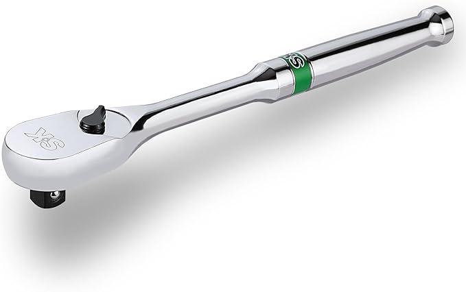 SK 1/4" Drive Ratchet Handle, Pear Head, 90-Tooth Ratchet, Alloy Steel, with Contoured Handle