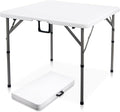 Byliable 34" Square Folding Card Table, Fold-in-Half Utility Dining Portable by Home