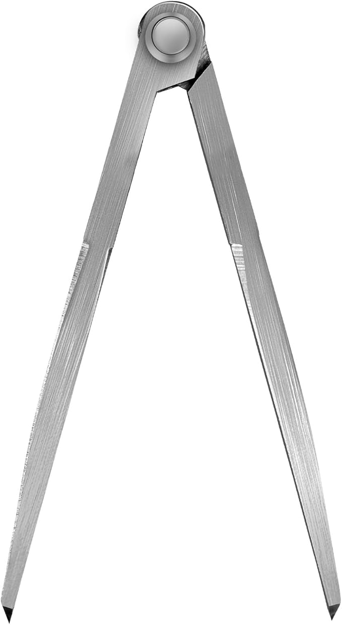 Alloy Leather Divider, Professional Navigation Divider Compass Geometry Tool, Metal Leather Work Scribe Tool Woodworking Drafting Carpenter Compass for Geometry