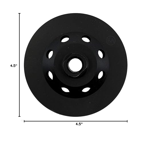 Benchmark Abrasives Grinding Wheels 4 1/2 Inch Threaded Swirly Turbo Diamond Cup Wheel with 5/8"-11 Arbor Hole for Masonry, Natural Stone, Concrete Grinding Wheel - Angle Grinder Attachments (4.5”)