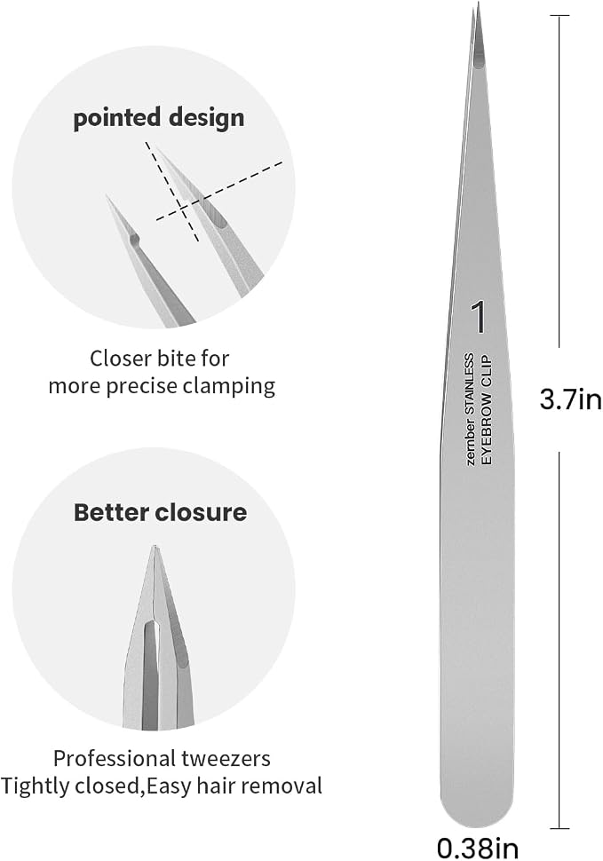 Pointed Tweezers for women Facial hair, Precision Tweezers for Eyebrows - Image 5