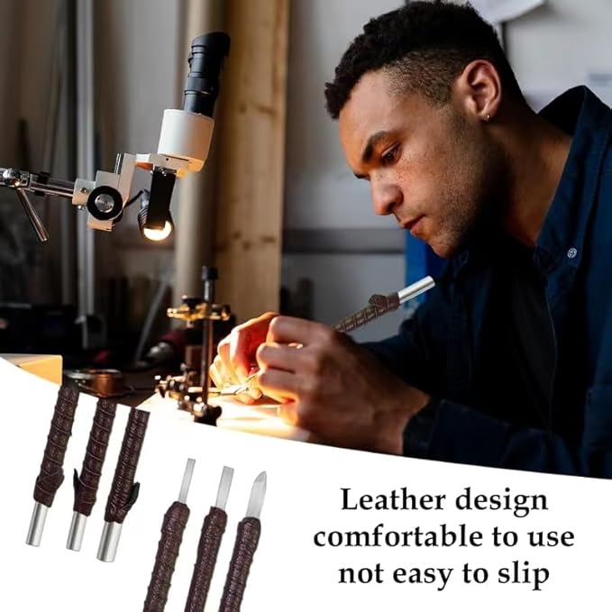 Esamploe 12 Pcs Stone Carving Tool,Tungsten Steel Soapstone Carving Kit,Gravers for Metal with Portable Leather Roll Bag,Hand Engraving Tools for Slate,Wood,Soft Limestone,Lapis Lazuli,Bamboo