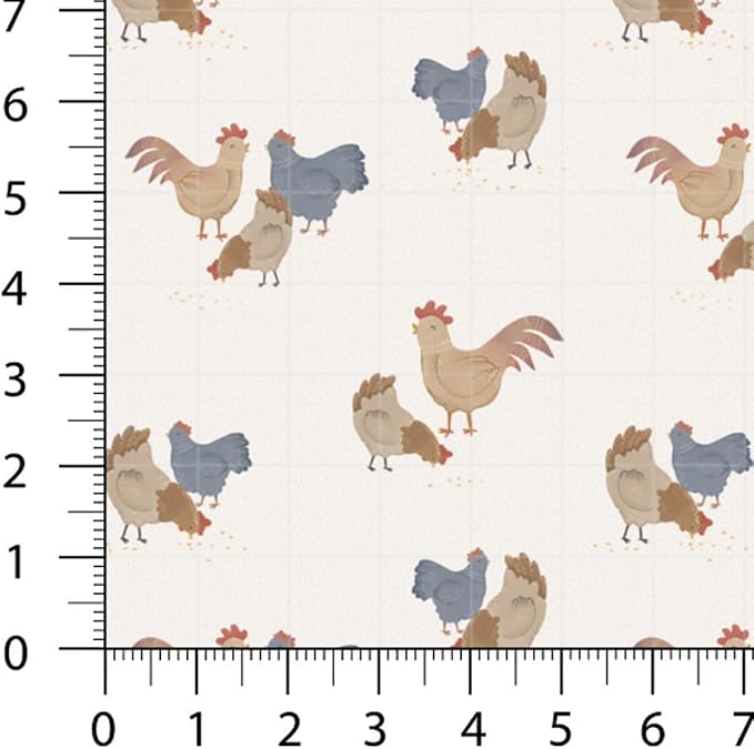 Farm Patchwork Fabric Panel 100x155 cm – 100% Cotton Satin, 6 Coordinated - Image 4