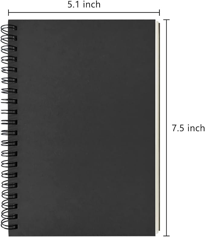 DSTELIN Blank Spiral Notebook, Soft Cover, Sketch book, 100 Pages / 50 Sheets - Image 2