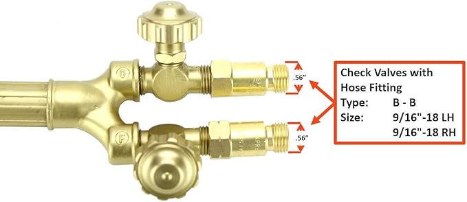 SÜA - Heavy Duty Oxy-Fuel Torch compatible with Victor with Check Valves + Cutting Tip (Propane)