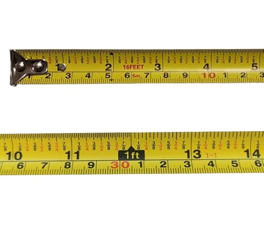 16Ft Tape Measure,Imperial and Metric Standard Expandable Tapes with Fraction Markings, Retractable, Self-Locking Blade， it Suitable for Construction ， Woodworking and DIY