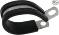 7/8" Cable Clamp Stainless Steel Rubber Cushioned Insulated Metal Clamp, Tube Holder for Tube, Pipe or Wire Cord Installation (12 Pack)
