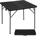 FDW 34" Folding Card Table Plastic Table Portable Square Height Dining Table by FDW