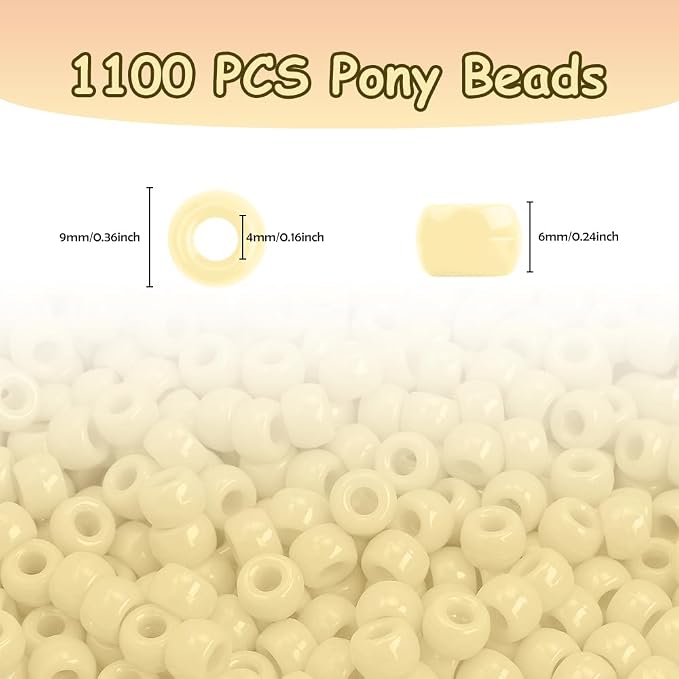 Pony Beads Bulk 1100 Pcs, Beads - Image 2