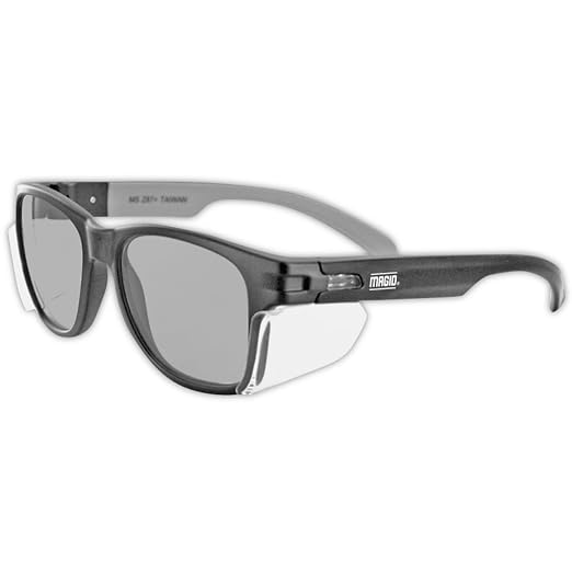 MAGID Y50 Safety Glasses for Construction | Black Frame — 1 Pair, ANSI Z87.1+ by MagidGloveSafety