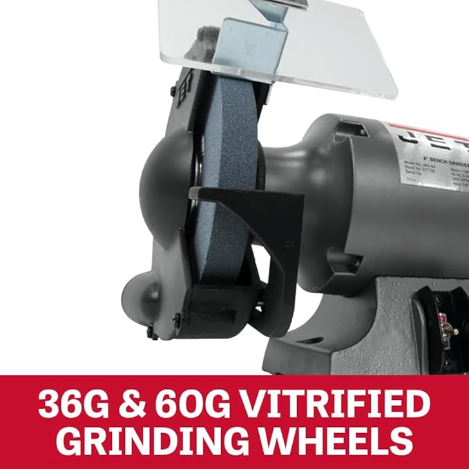 JET 8-Inch Bench Grinder, 3450 RPM, 1/2 HP, 120V 1Ph (Model JBG-8)
