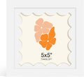 5x5 Picture Frame with Wavy Mat, Wooden Real Glass 5 x 5 Photo Frame by THKRLOF