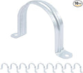 3 Inch Reinforced Rigid Pipe Strap, 2 Holes U Bracket Cable Clamp Hanger, Zinc Coated Tension Tube Clip, Conduits Strap Clamps for Pipe Fixing on Various Surfaces, 10 PCS(75 mm)