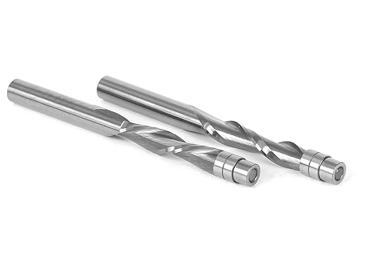 YONICO Solid Carbide Flush Trim Router Bit Spiral Set 2 Bit 1/4-Inch Shank 14220