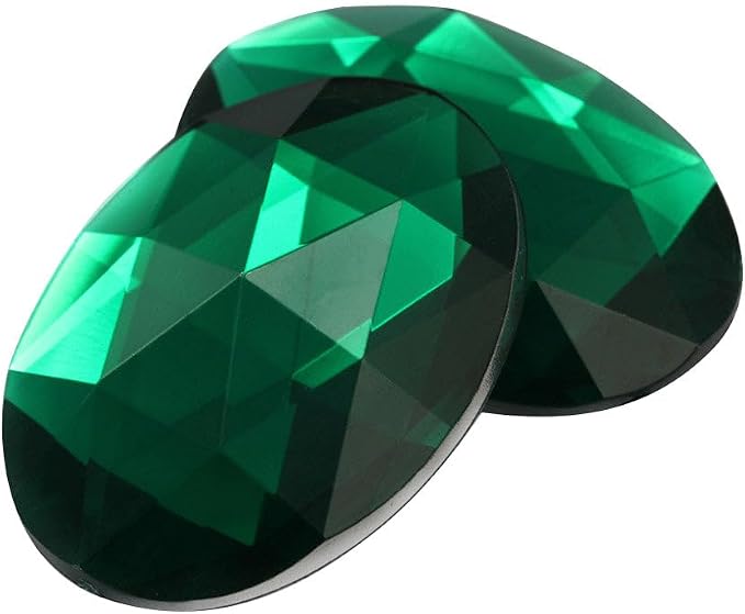 40x30mm Green Emerald H106 Large Flat Back Oval Acrylic Rhinestones Cosplay - Image 2