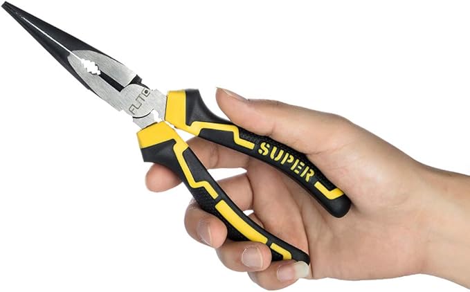 8 inch Needle Nose Pliers with Side Cutter|Forged From Chrome Vanadium Steel