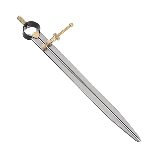 Spring Joint Caliper - [10 Inch] Carbon Steel Spring Divider Caliper with Brass Fulcrum for Metalworking Drawing Use, Flat Leg