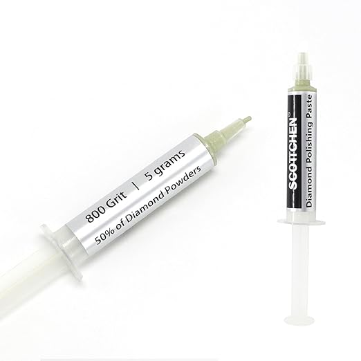 SCOTTCHEN Diamond Polishing Paste,800 Grit 12-25 Microns Lapping Compound with 50% Concentration of Diamond Powders for Jewelry, Metal, Ring, Glass, Coin,etc.-5 Gram