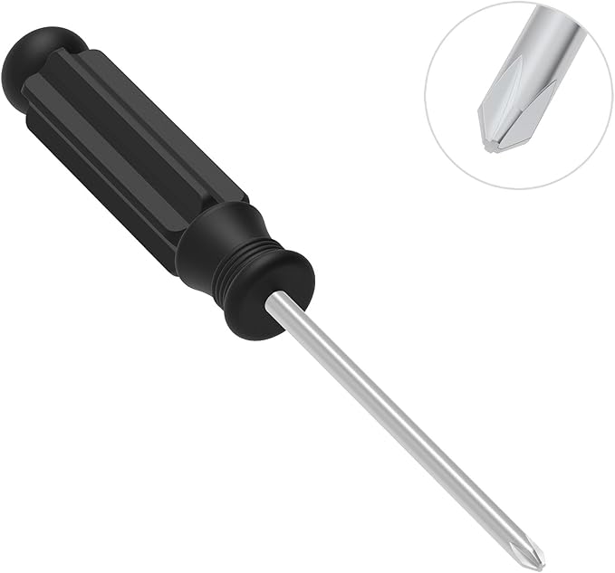5PCS Mini Phillips Screwdriver, 3mm Cross Head with Black Non-slip Handle for Small Appliances, 3.62"(92mm) Total Length, Non-magnetic
